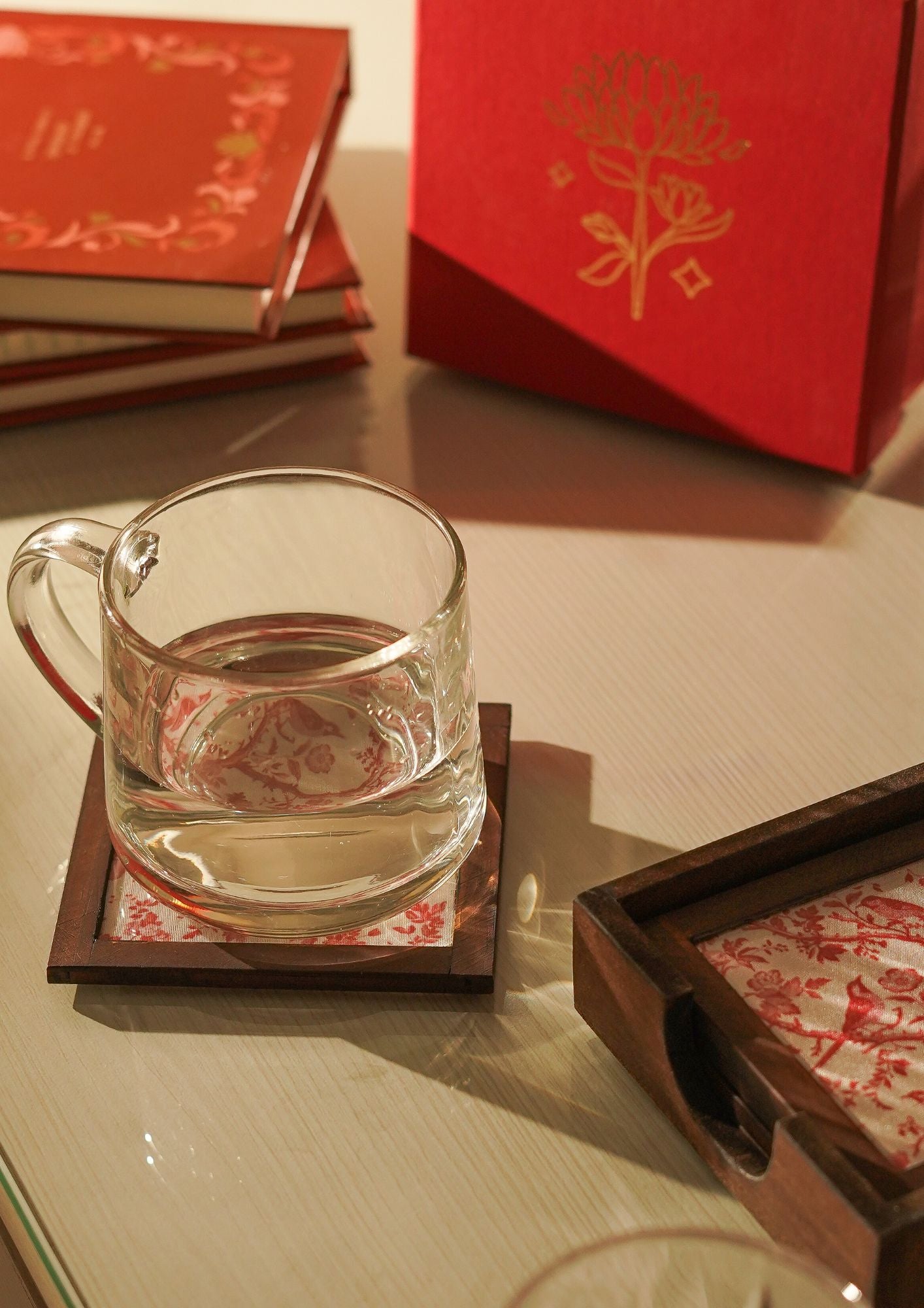 Shukr White & Rose Coaster Set