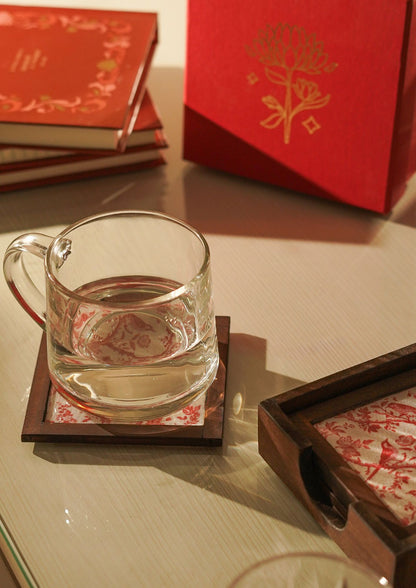 Shukr White & Rose Coaster Set