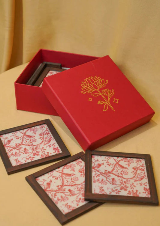 Shukr White & Rose Coaster Set